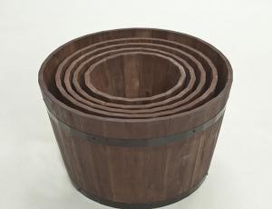 Jardinières rondes en bois