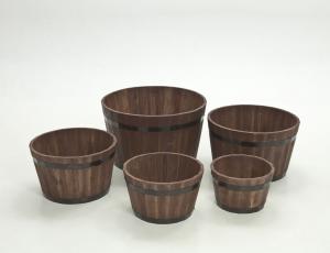 Jardinières rondes en bois